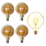 Lampada Multi Filamento Retro Ballon Kit 5 Uni Decoraçao Vintage Luz Led Iluminaçao Casa 30w Branco