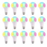 Lampada Led Rgb Colorida 16 Cores Kit 15 Uni 9w Controle Remoto Ajustavel Multicores Sala Quaro Casa Festa