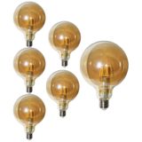 Lampada Multi Filamento Ballon Kit 6 Uni Luz Led 30w Vintage Decoraçao Retro Iluminaçao Branco Quent