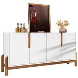 Buffet Aparador 4 Portas 170cm 050518 Branco Cedro Dcasa Branco Cedro