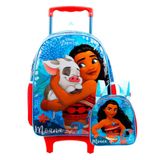 Mochila De Rodas Princes Moana G + Lancheira Térmica Disney