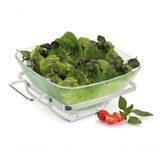 Saladeira De Vidro 2,7l Gourmet Salada Servir Base Inox Massa