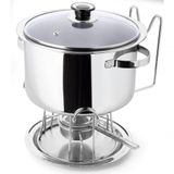 Rechaud Inox Banho Maria Bowl Embutido Buffet 6 Peças 5,8 Litros Alta Qualidade Servir Pratos Quente