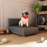 Cama Box Pet Cachorro Porte Menor 60 Cm Madeira Maciça Cinza