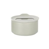 Pote Redondo De Cerâmica - Tampa De Vidro - 200ml - Fika One