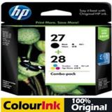 Kit 2 Un Cartucho Original Hp 28 Hp28 Color C8728ab + Hp 27 Hp27 Color C8727ab Black