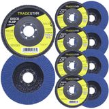 Kit Disco De Lixa Flap 4.1/2 Grão 60 Para Lixadeira 10 Un