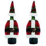 Jogo 2 Capas Para Garrafa De Vinho Natal Paletó E Gorrinho