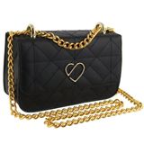Bolsa Transversal Casual Feminino Alça Corrente Detalhe Em Metal E Costuras