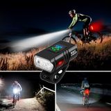 Lanterna Farol Digital Bike 3 Leds T6+ Mostrador Tempo Bater