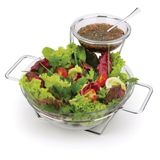 Saladeira Gourmet Com Dois Potes De Vidro Para Molho Massas