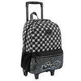 Mochila Escolar Skate Plus Rodinhas Preta Tam G Infantil