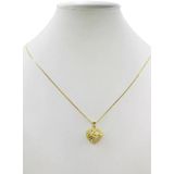 Cordão Feminino 1mm Coração Banhado Ouro