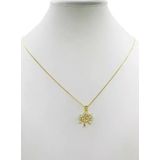 Cordão Feminino 1mm Árvore Da Vida Brilhante - Banhado A Ouro 18k