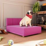 Cama Box Pet Dog 80cm Pink - Madeira Maciça E Estofado D18