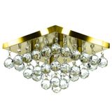 Lustre De Cristal Legitimo Classic Square 30x30 Dourado