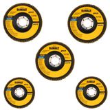 Kit 5 Discos Flap G40 115 X 22,23mm Dw8309br Dewalt
