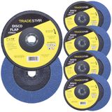Kit Disco De Lixa Flap 7 Pol Grão 60 Para Lixadeira 10 Un