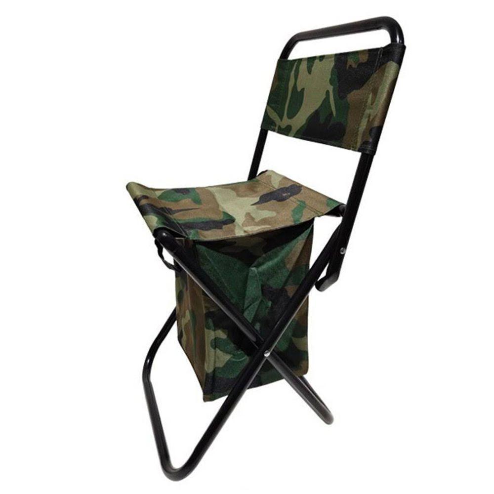 Cadeira Bolsa Portatil 2 Em 1 Dobravel Camuflada Pesca Acampamento Fila Camping Piquenique Praia