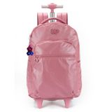 Mochila De Rodinhas Rosa Juvenil Up4you Escolar - Luxcel