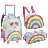 Kit Mochila Rodinha Infantil Lancheira E Estojo Grande