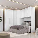 Guarda Roupa Modulado Casal Safira 8 Portas Clic Móveis Branco