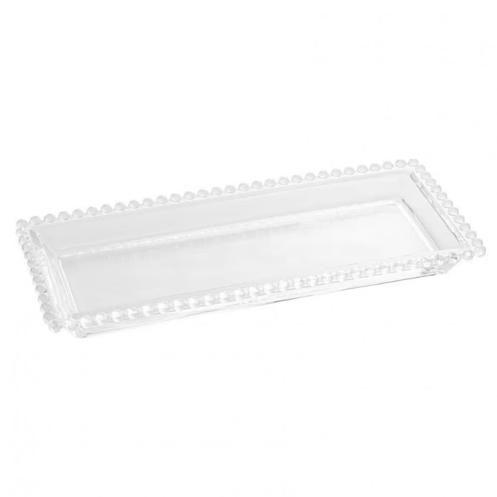Travessa Retangular Wolff Pearl Em Cristal 30x13cm