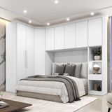 Guarda Roupa Modulado Casal Safira 8 Portas Em Mdf Clic Móveis Branco