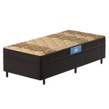 Cama Box Colchão Solteiro Espuma D33 88x188x56cm Pro-intense Marrom / Bege Probel - Suporta Até 120kg Por Pessoa