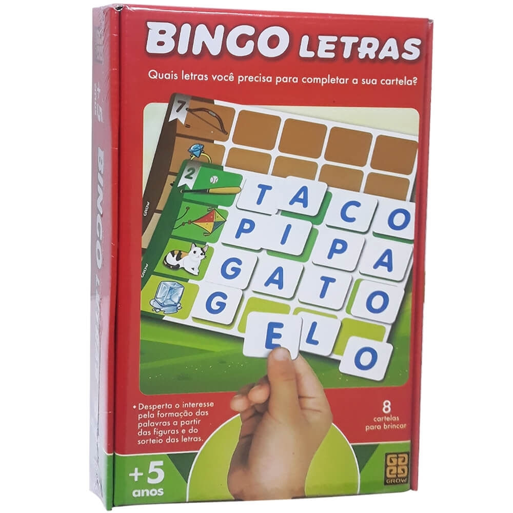 Jogo Bingo Letras Nova Embalagem Grow