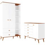 Guarda Roupa Infantil Ternura Com 5 Nichos, 2 Portas, 2 Gavetas Bartira