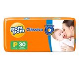 Fralda Descartável Pom Pom Clássica Jumbo, Pequena - 8 Pacotes Com 30 Tiras