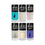 Kit Esmalte Anita Coleção Tratamento E Acabamento Para Unhas