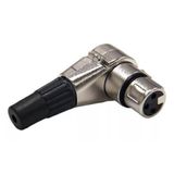 Plug Xlr Fêmea 90º Metal Profissional Níquel Mxt