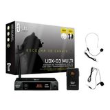 Microfone Sem Fio Uhf Headset Lapela Udx-03 Multi 30 Canais