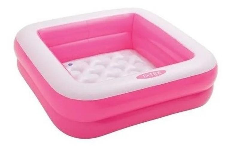 Piscina Infantil Rosa Quadrada Inflável 57 Litros Intex