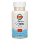 Lithium Orotate (orotato De Lítio), 5mg, 60 Cápsulas, Kal