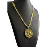 Cordão Piastrine 7mm Ping Cavalo Redondo Banhado A Ouro 18k