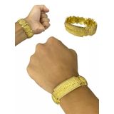 Bracelete 18mm Iluminado Cravejado Banhado A Ouro 18k