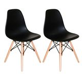 Kit Com 2 Cadeiras Charles Eames Eiffel Preto