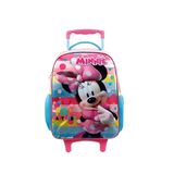 Mochila Rodinha Minnie Mouse Bolsa Escolar Rosa Infantil