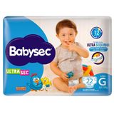 Fralda Descartável Babysec Ultra Sec Galinha Pintadinha Jumbo Tamanho G - 8 Pacotes Com 22 Tiras