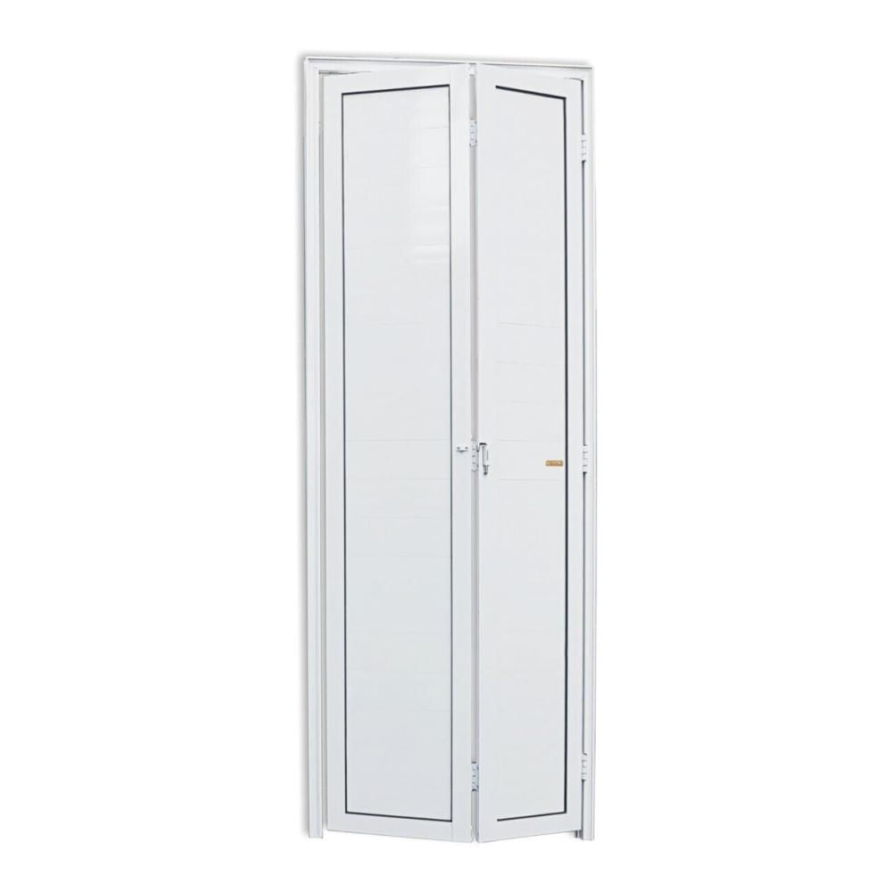 Porta de Alumínio Camarão 210x80cm Brilhante Linha 25 Brimak Branco