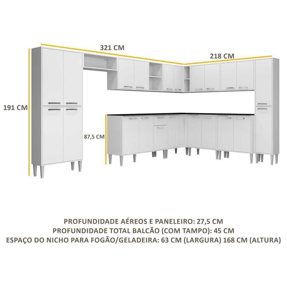 Cozinha Completa Xangai Pop Fg3152 Armário E Balcão