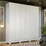 Guarda Roupa Infantil Solteiro 6 Portas 4 Gavetas Flórida 100% MDF Branco
