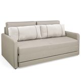 Sofá-cama Herval Casal Aurora, 2 lugares, Linho Bege Areia