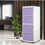 Gaveteiro Arquivo Em Aço 4 Gavetas Suporta 55kg Cada Pandin Móveis Cinza/lilas