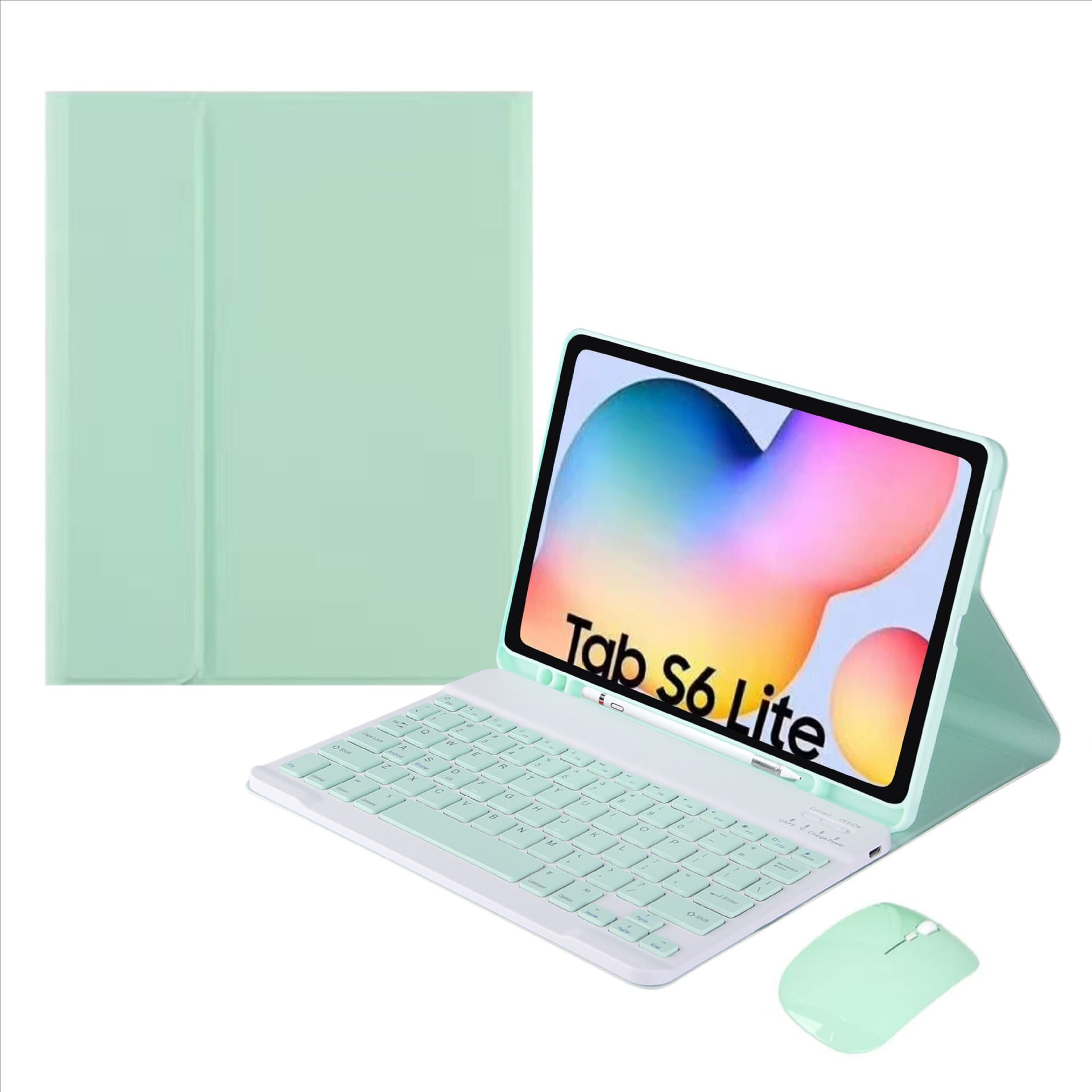 Capa Com Teclado E Mouse Para Galaxy Tab S6 Lite Verde