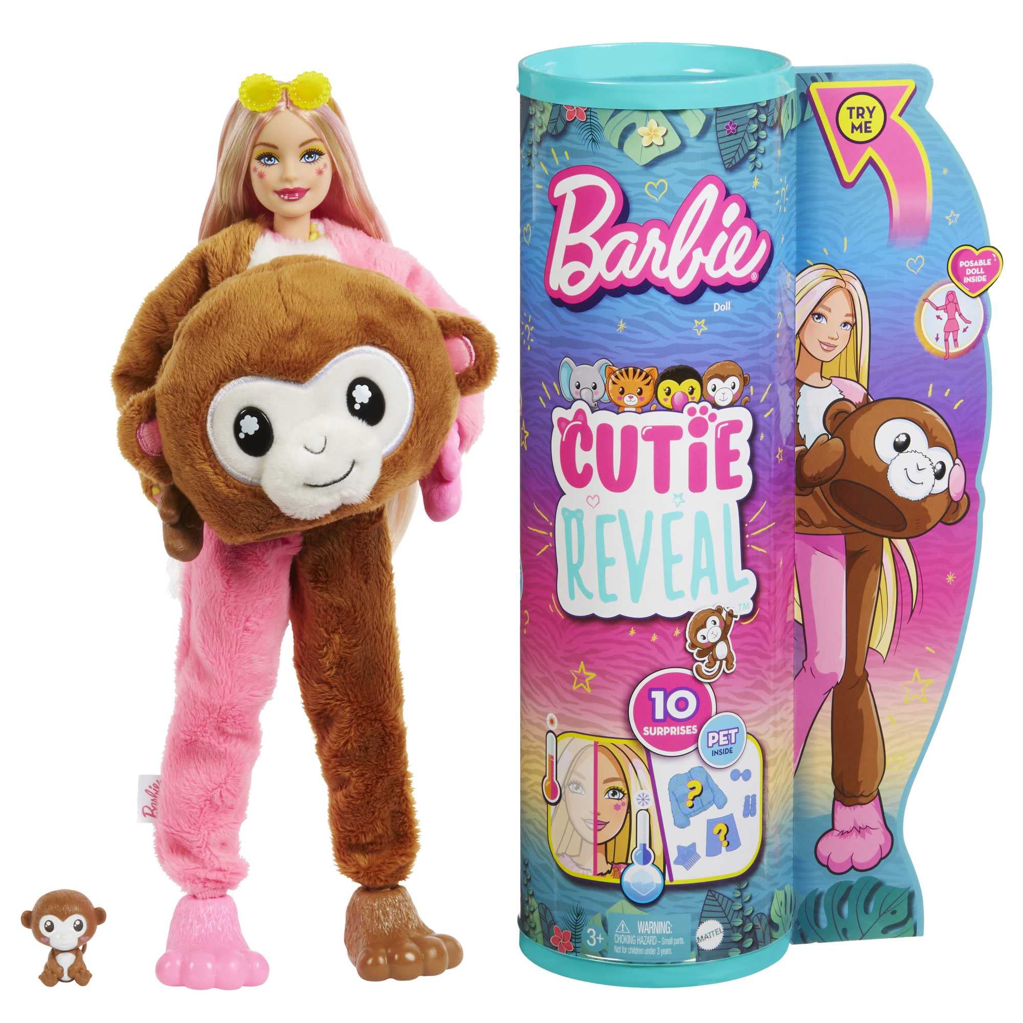 Bonecas Barbie E Acessórios Cutie Reveal Doll Com Monke - Brincadeiras Encantadoras 100% Diversão