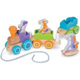 Melissa &amp;amp Doug Primeira Peça Madeira Rocking Farm Animals Pull Train